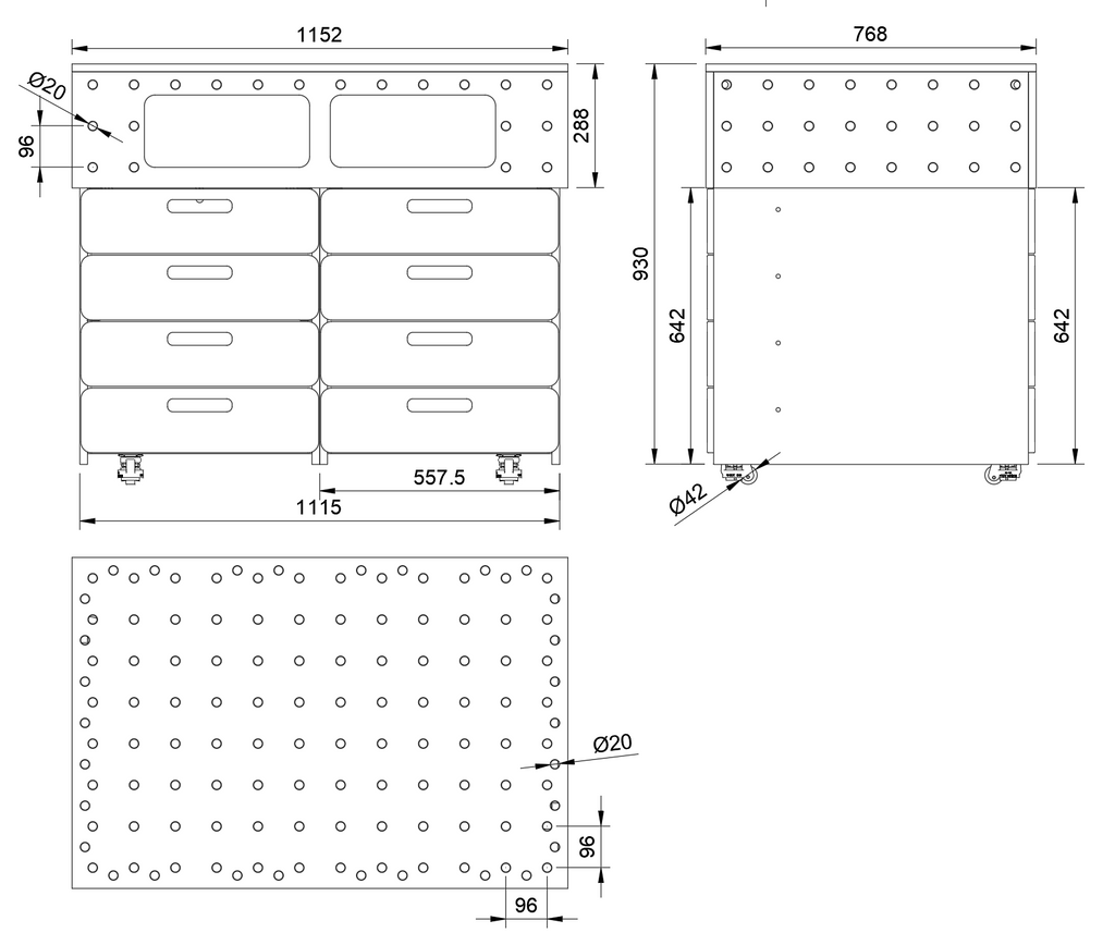 Double Drawer Workbench
