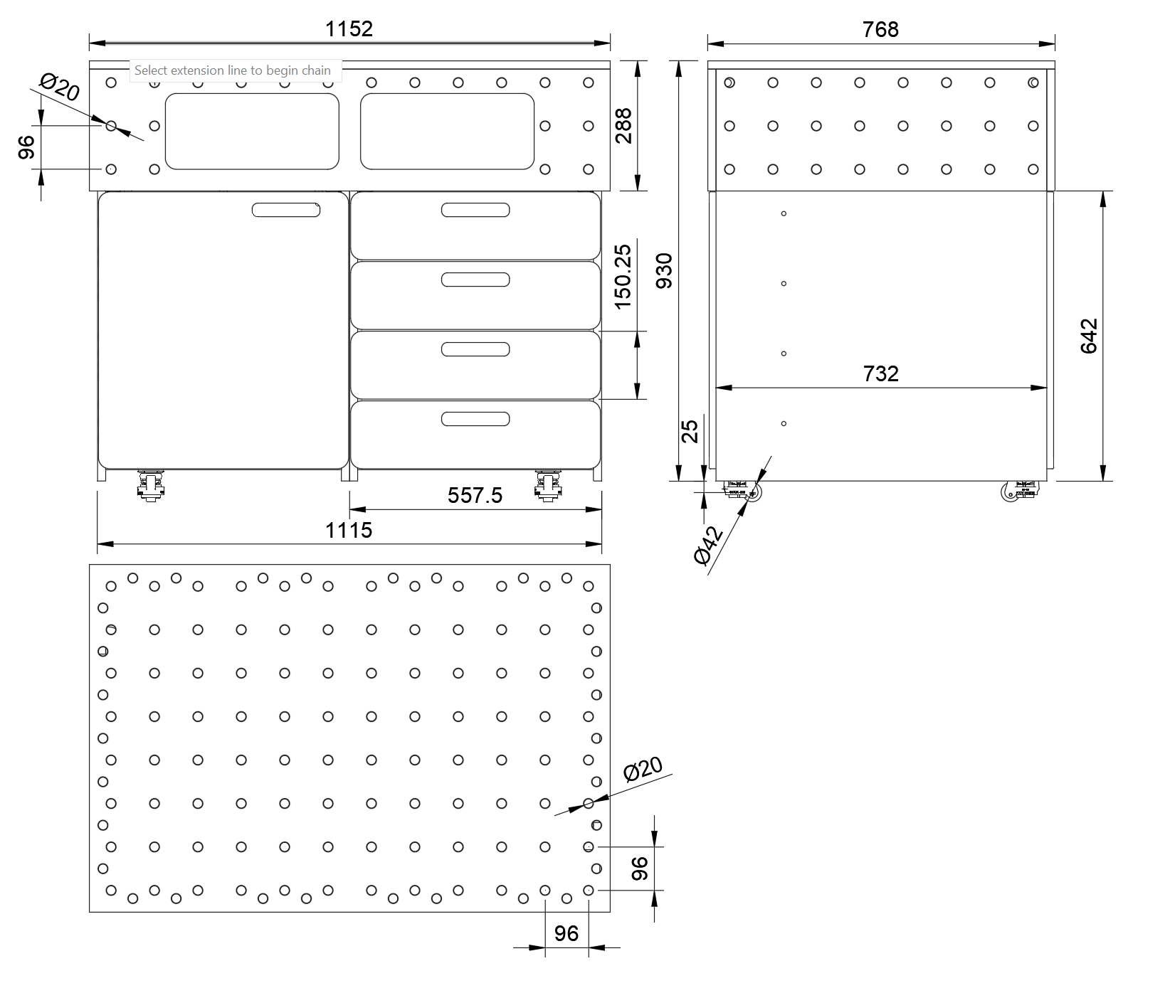 Cupboard & Drawer Workbench